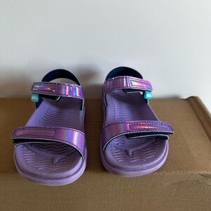 Native Shoes Kids Iridescent Purple Sandals with Velcro Straps